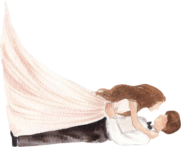 Watercolor Wedding Illustration