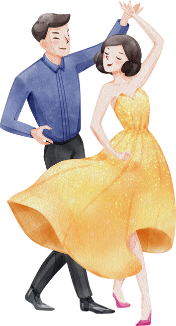 Dancing Day and Decor Watercolor Clipart Png