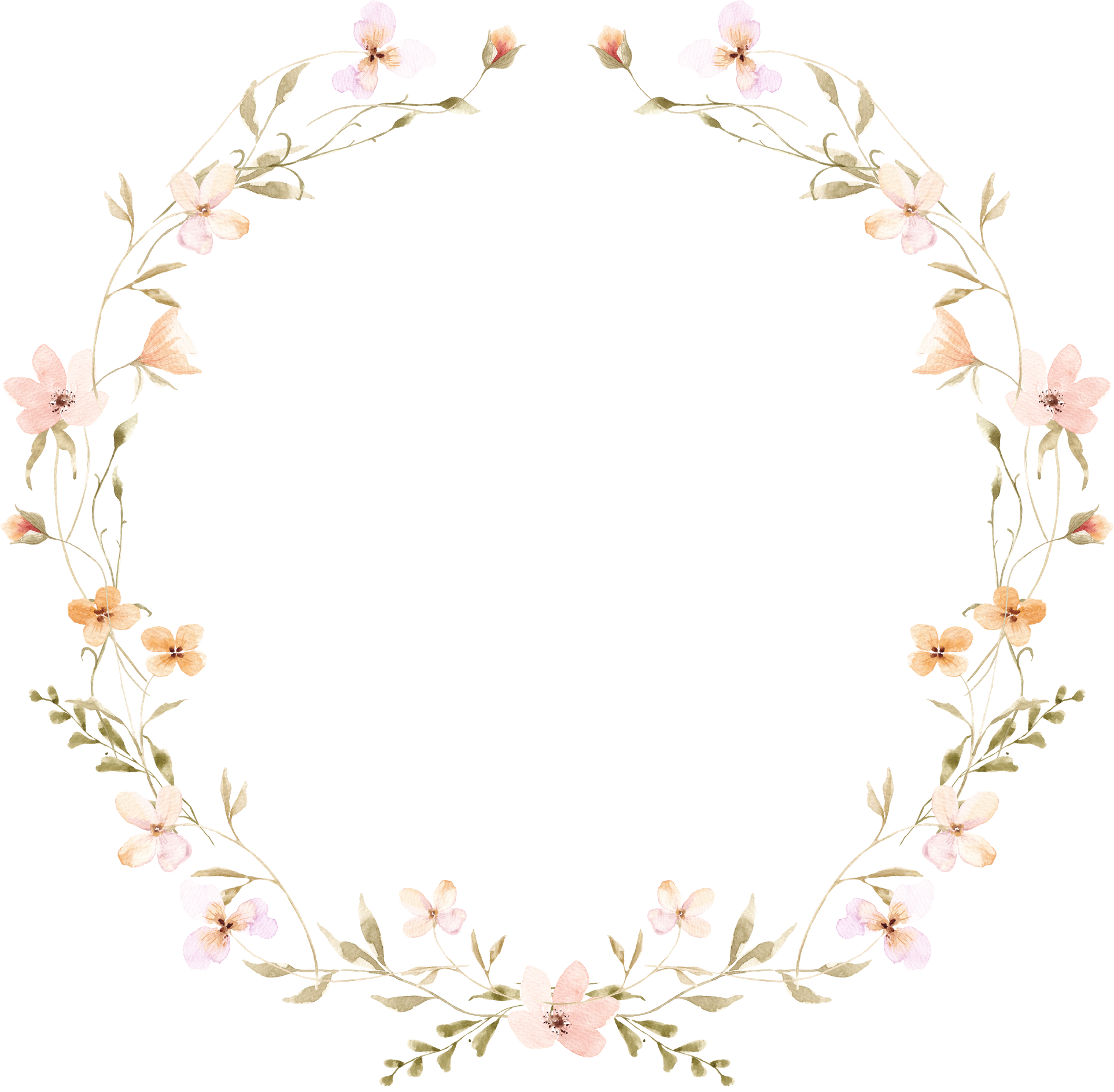 Watercolor Wildflowers Wreath