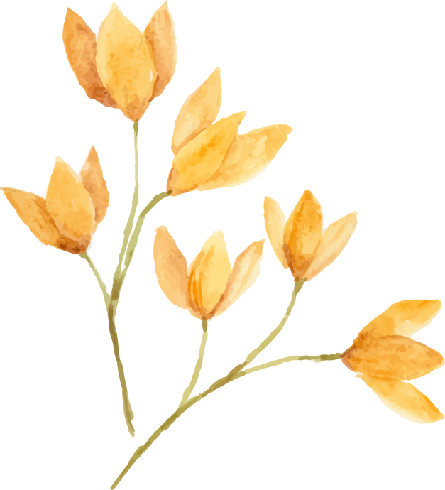 Watercolor yellow flower arrangement.